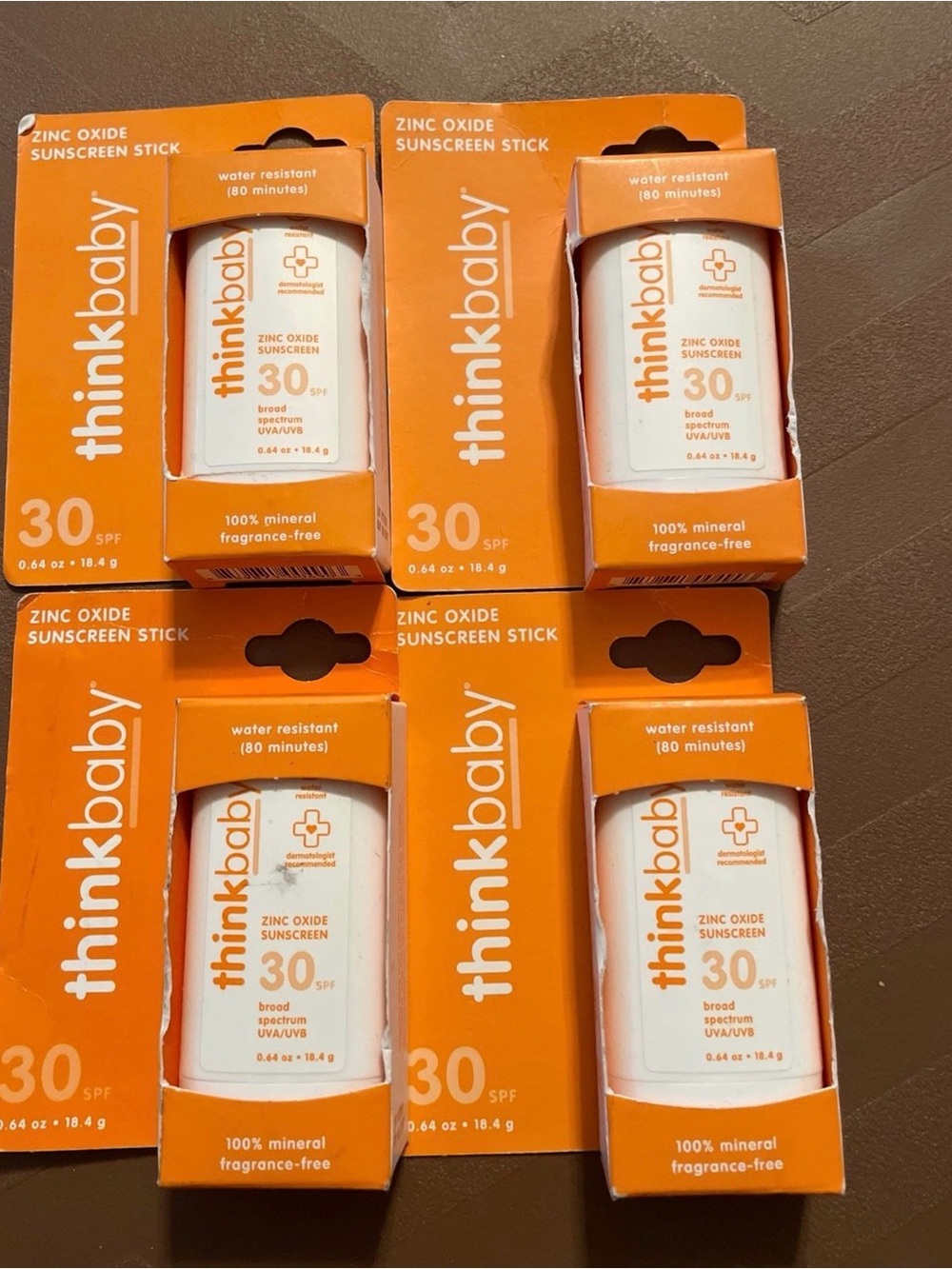 Thinkbaby Zinc Oxide Sunscreen Stick SPF 30 - Orange/White Bundle